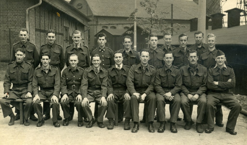 Group photo of WW2 prisoners of war at E72 workcamp attached to Stalag VIIIB POW camp near Lamsdorf