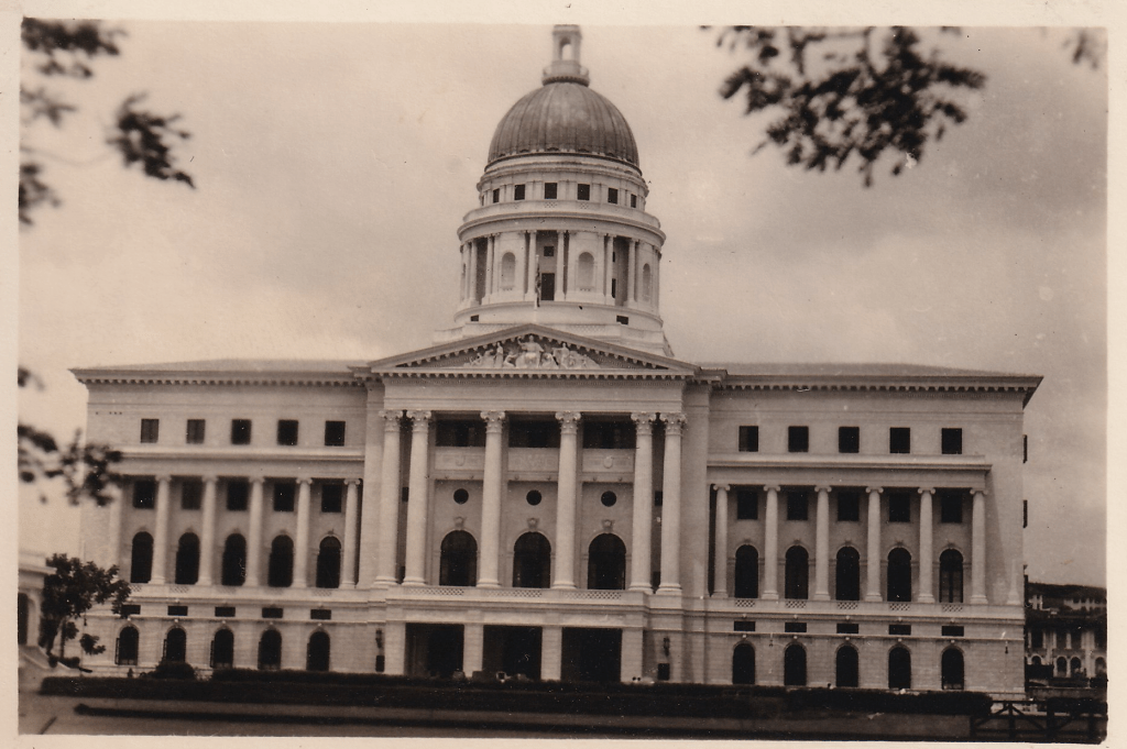 Black and white photograph showing the Supreme Court, Singapore c.1945
