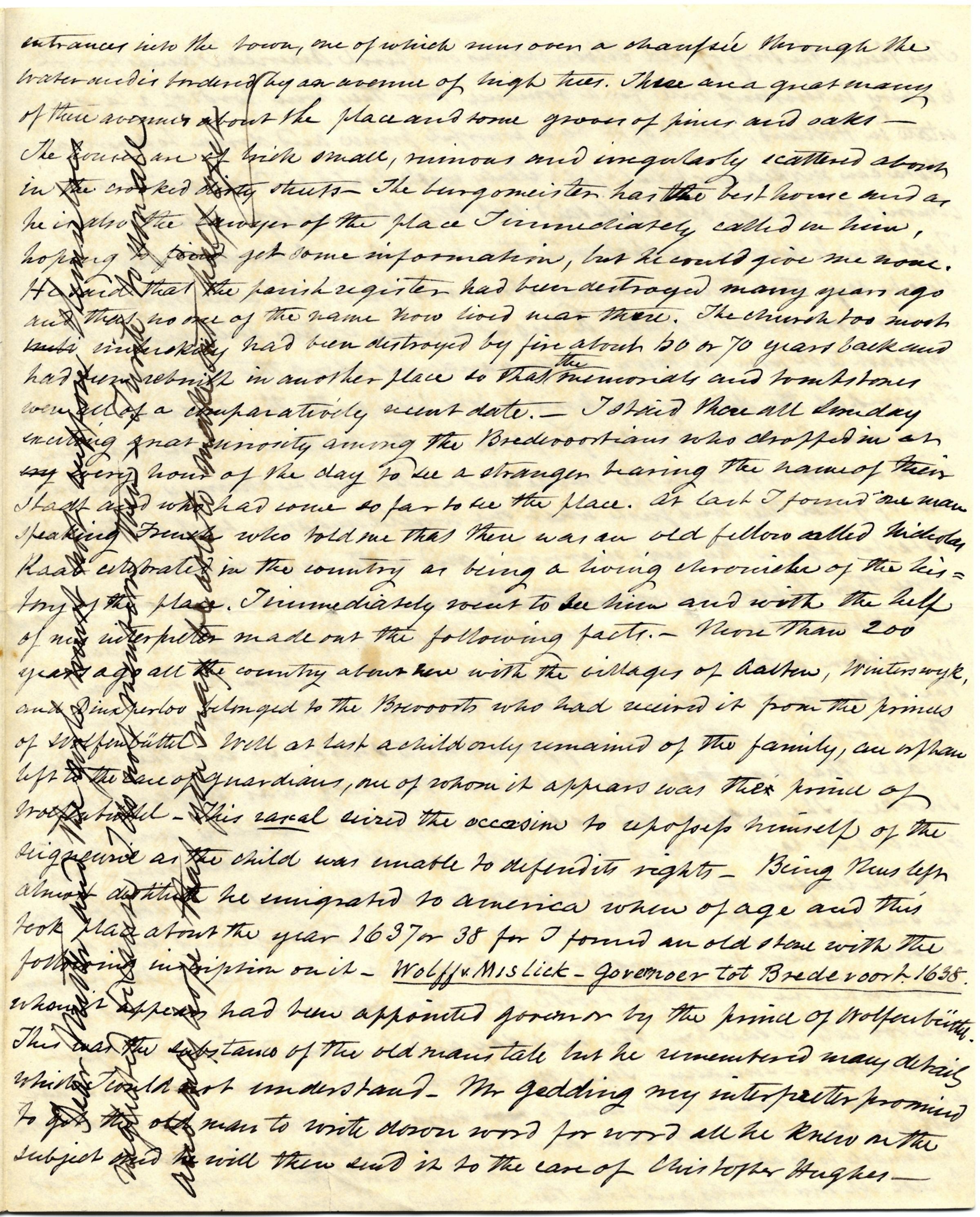 BCarson_Portsmouth_18431220_3 Handwritten letter with densely crossed lines of text written in cursive script