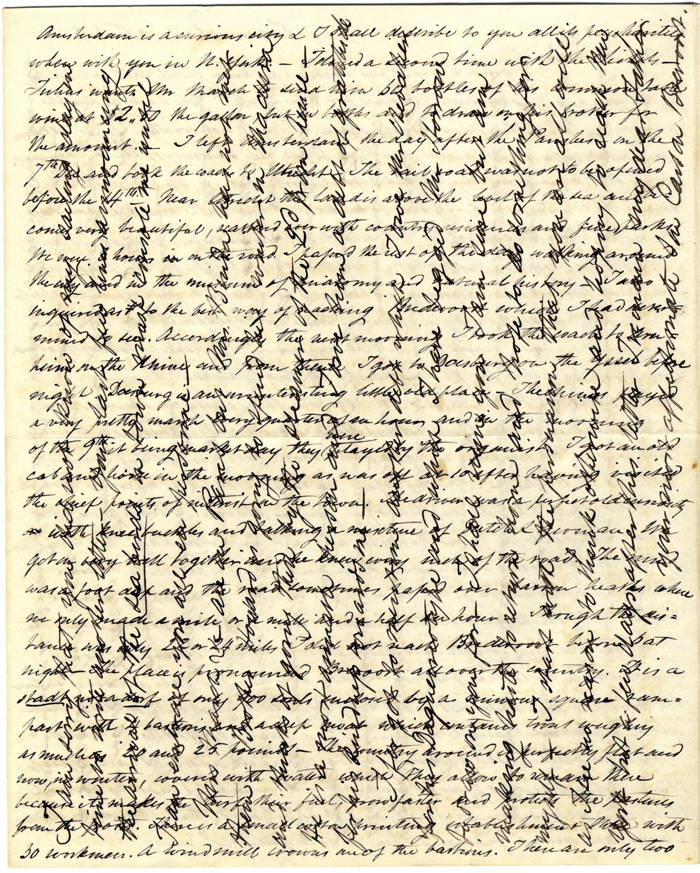 Carson_Portsmouth_18431220_2 Handwritten letter with densely crossed lines of text written in cursive script