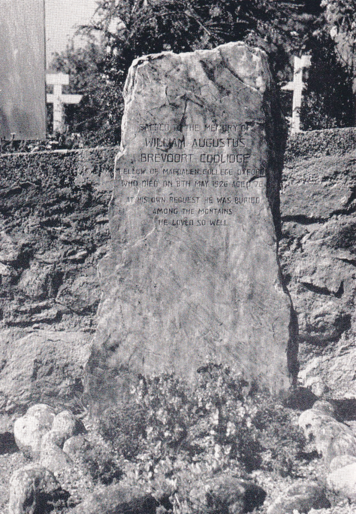 Gravestone of William Augustus Brevoort Coolidge in Grindenwald in the 1950s